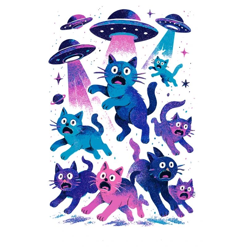 Alien Ufos Ufo Katze Katzen beamen Sci-Fi Geschenk
