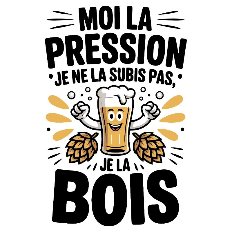 Bière Pression Subis houblon llustration fun