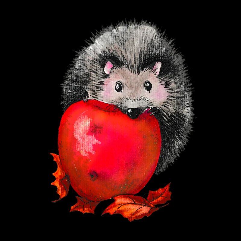 Hedgehog with apple