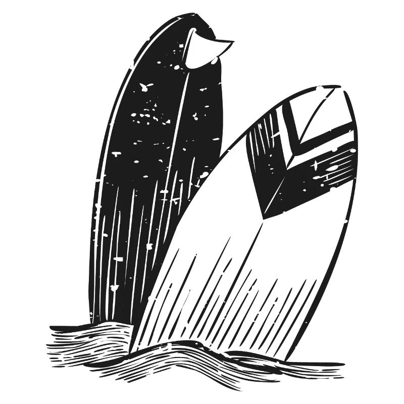 Vagues Rétro - Design Planches de Surf Vintage