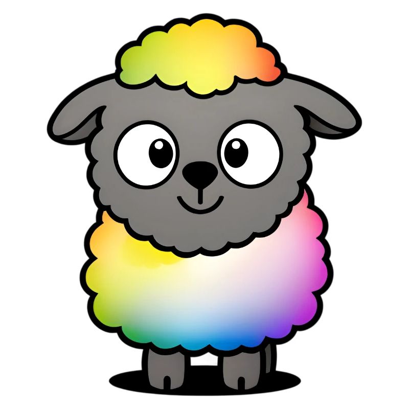 Regenbogen-Fluffiges Schaf
