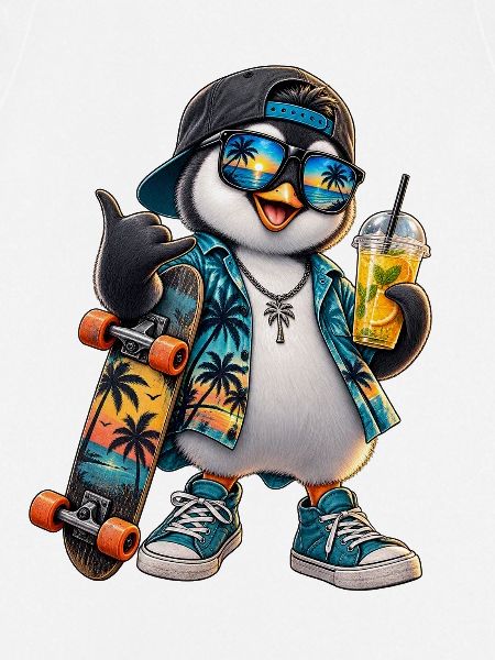 Sommerpinguin Skateboard-Vibe