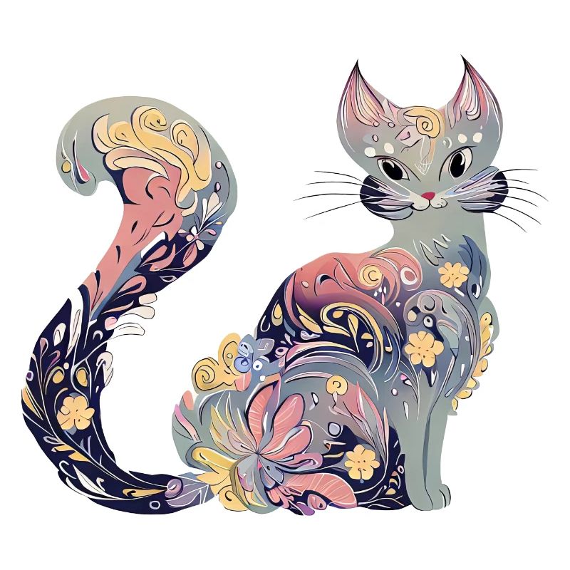 Belle conception de fleur de chat