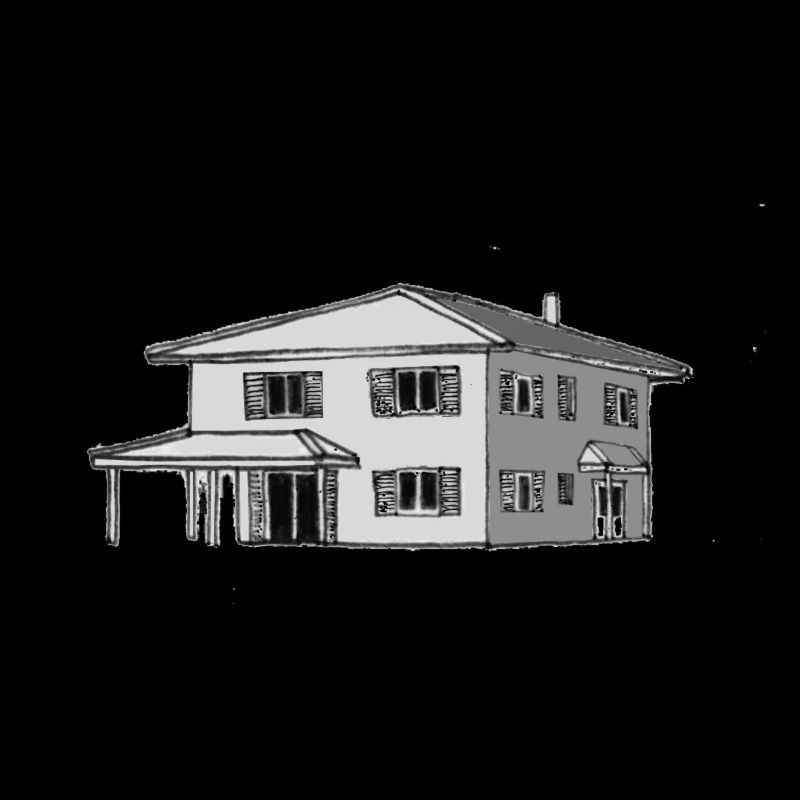 Maison Toscane Architecte moderne dessiné à la main