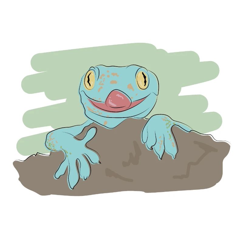 Design illustré avec gecko