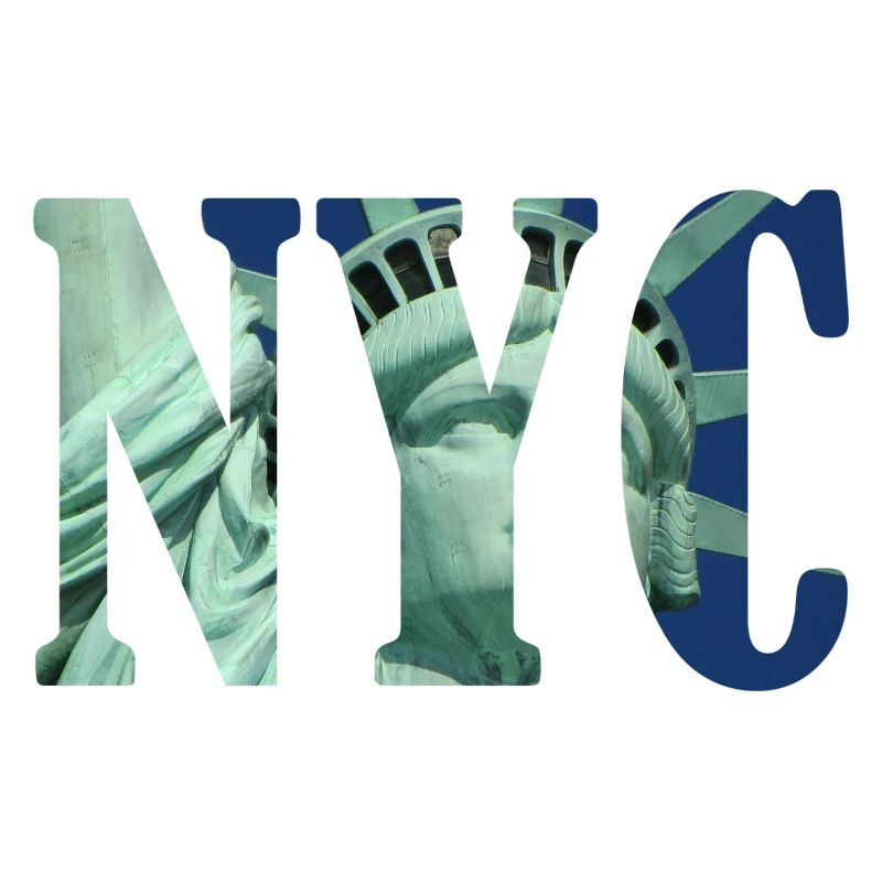 NYC Typografie mit Freiheitsstatue