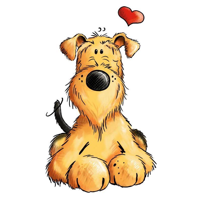 Airedale Terrier Love - Hund - Geschenk - Comic