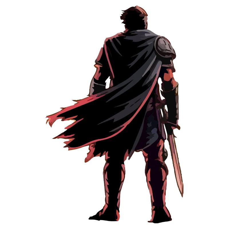 Epic Warrior Silhouette Art