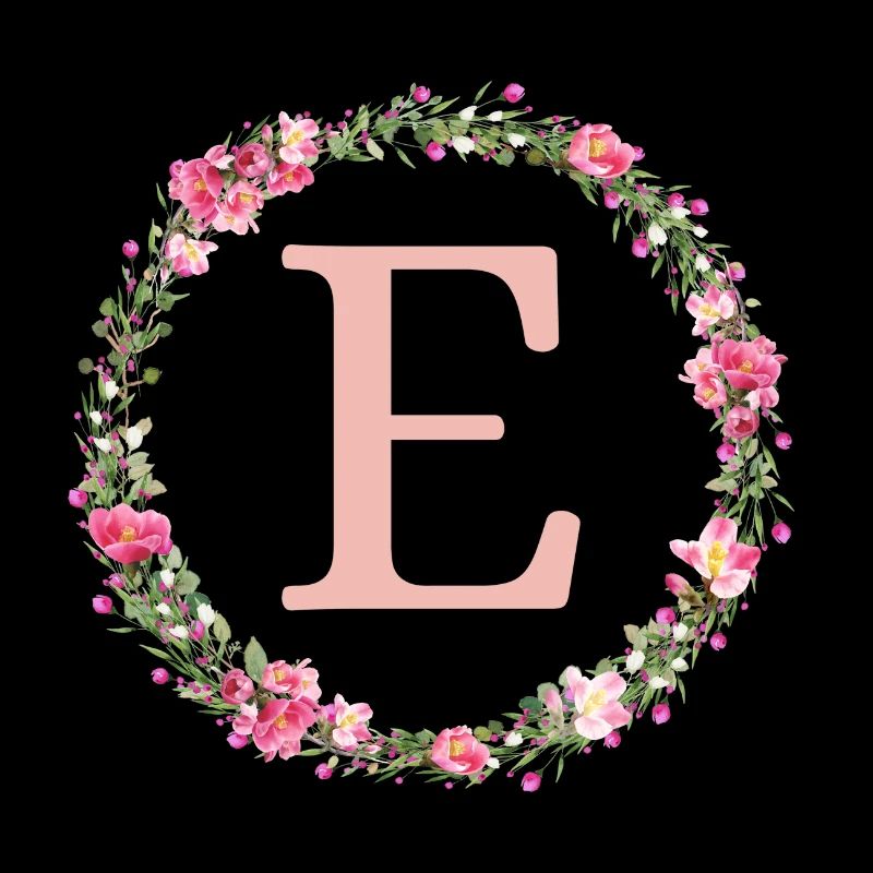 e Monogram, Couronne de fleurs, Personnalisable