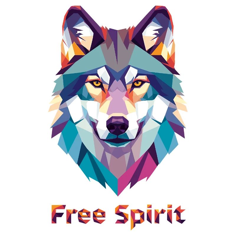 Geomorphischer Wolf mit Farbexplosion