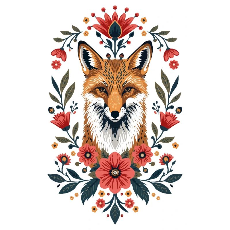 Flower Fox Portrait