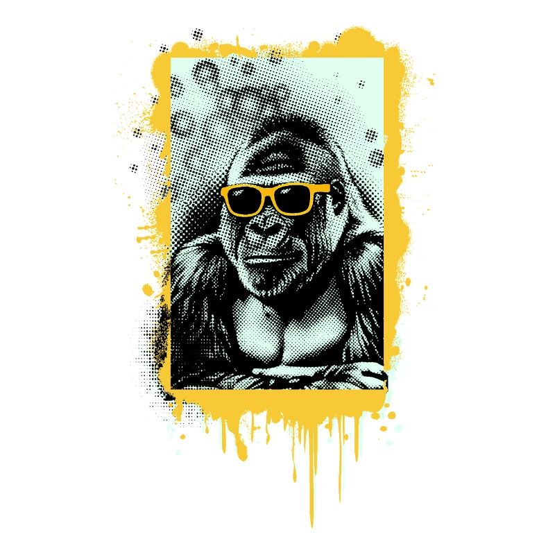 Gorille Two Tone – Graffiti graphique art de rue