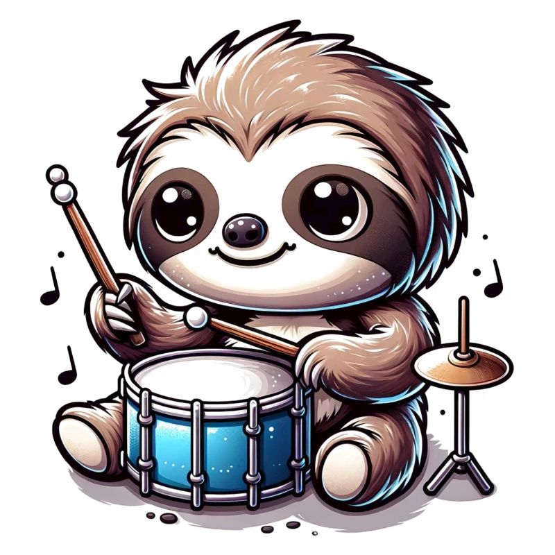 Sloth Drummer Cool
