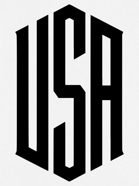 USA lettering inscription