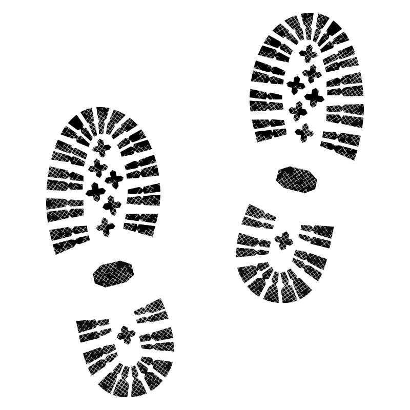 Boot prints, hiking boots, mountain hiking