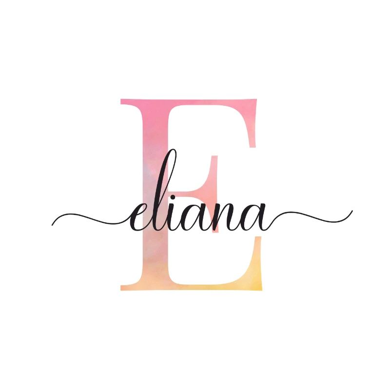 E| Monogramme | Nom | Eliana|Aquarelle
