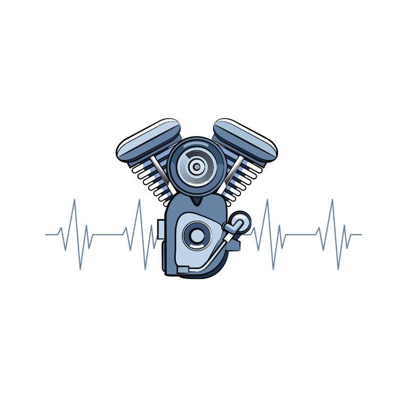 Engine Block Heart Auto PS Funny Gift