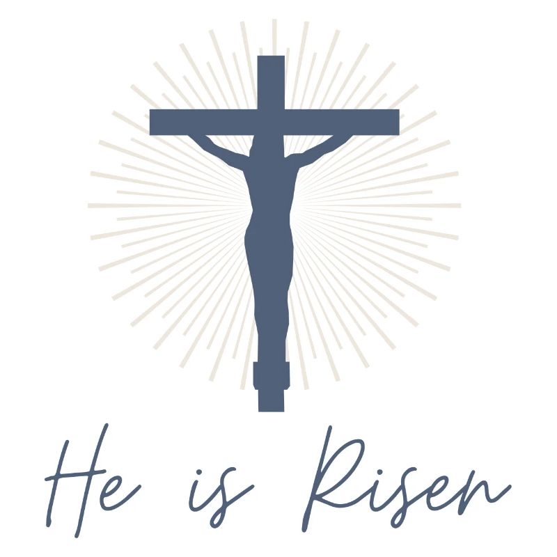 Jesus on the Cross "He Is Risen" Design