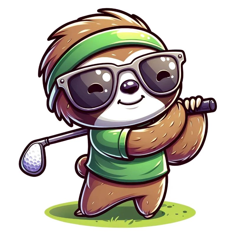 Sloth, Golfer, Golf Course, Dogs