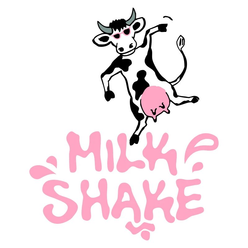 Lustige Milchshake Kuh – schwarz