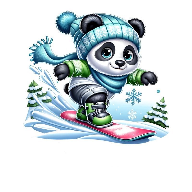 Mignon Snowboarder Panda