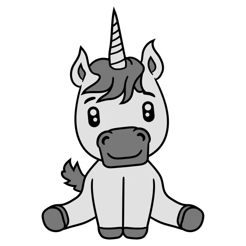 einhorn unicorn süßes niedliches sitzendes comic c