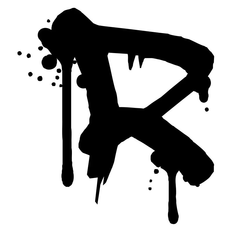 Graffiti R gouttes Farbklex spray