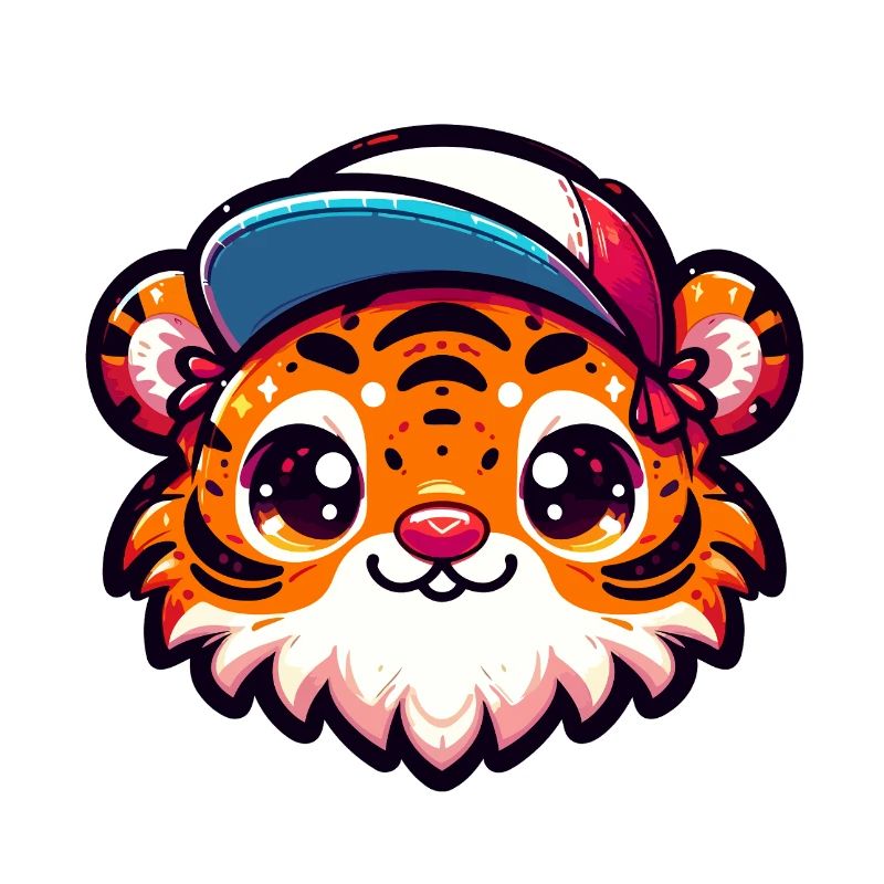 Tiger with cute cap