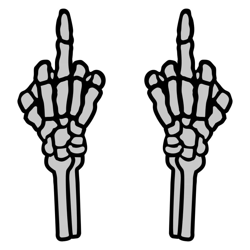 2 Hände Mittelfinger Knochen