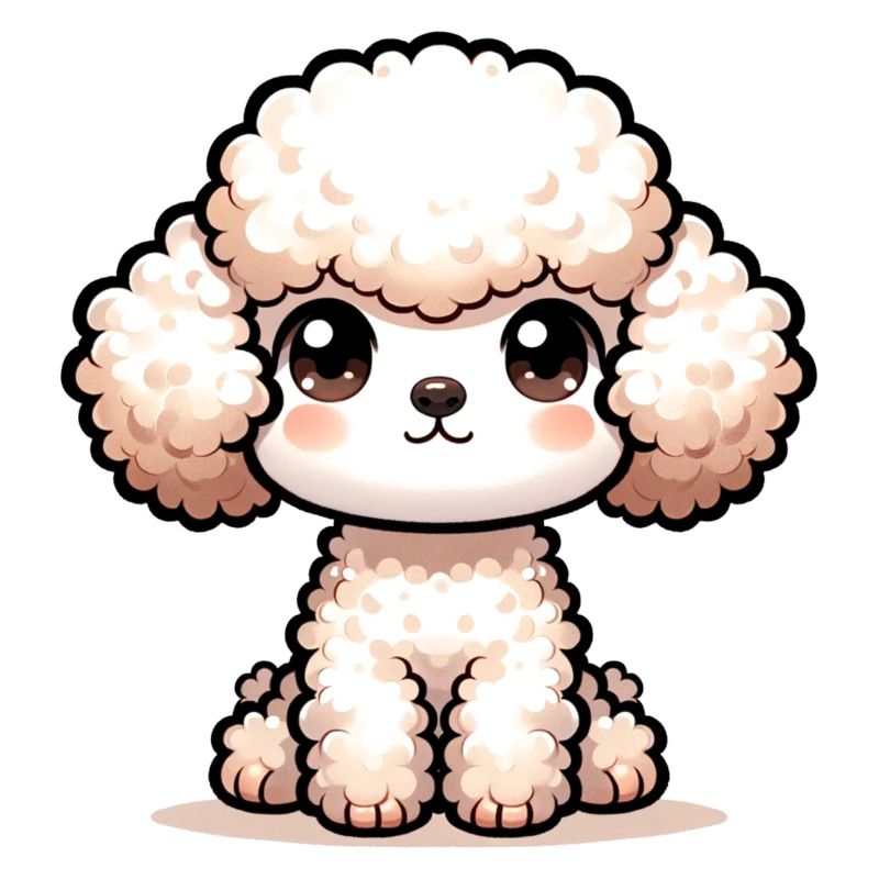 Illustration numérique de caniche mignon