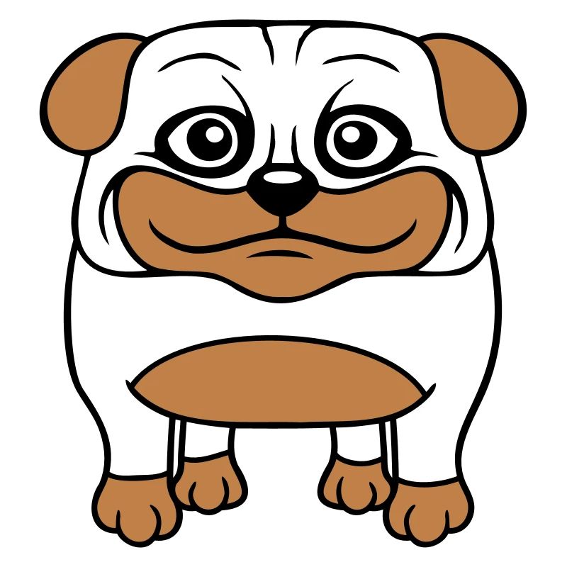 Dog Pug Small Cute Dick Love Happy Comic Fun