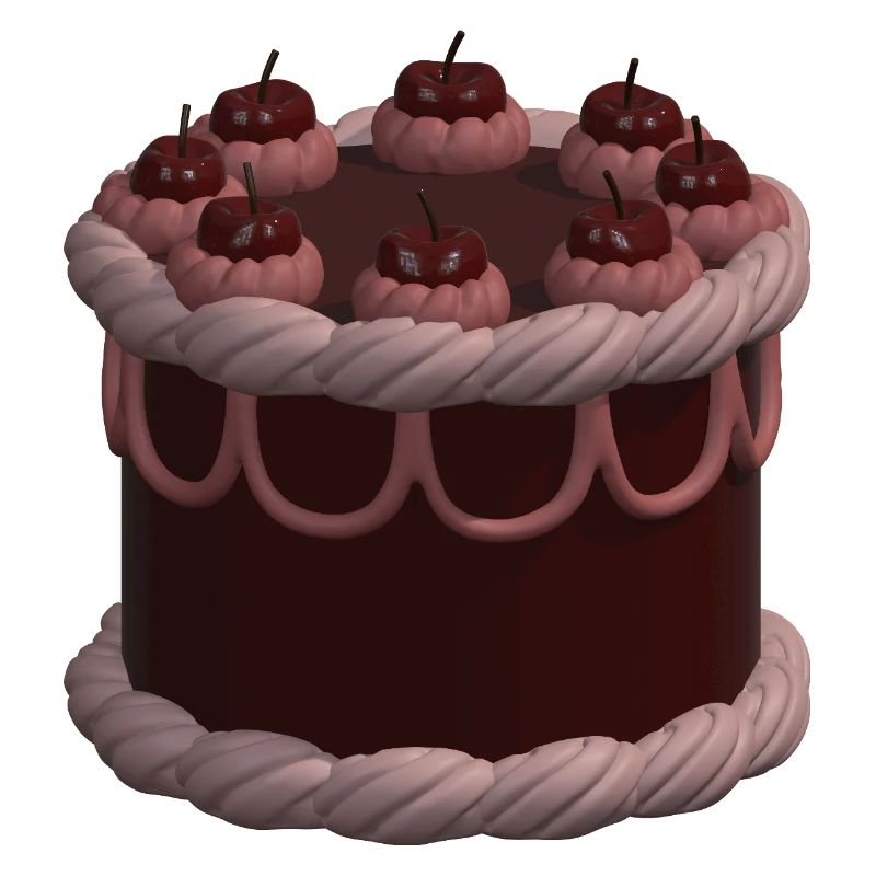 3D-Kirsch-Vintage-Kuchen