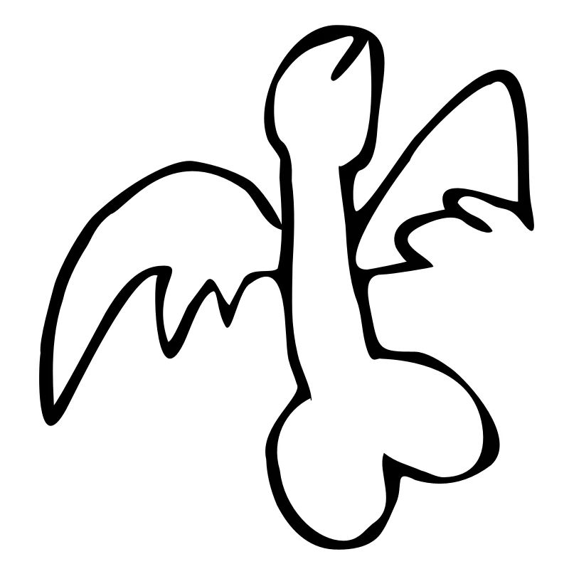 Penis, fiegender Penis der Gerät exit-shirt