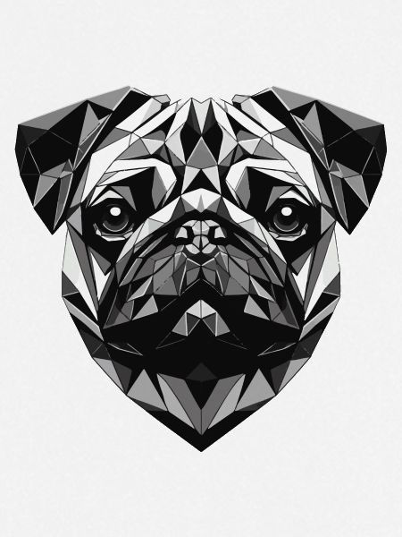 Mops Hund Geometrisch Geschenkidee