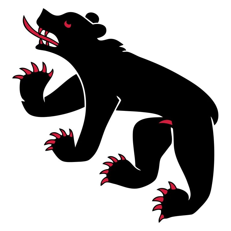 dessin d'un ours symbole drapeau de Berne Suisse