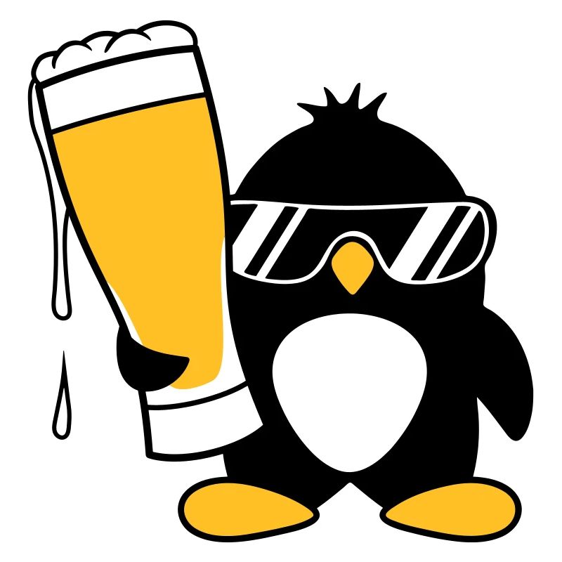 pinguin sonnenbrille party feiern bier alkohol gla