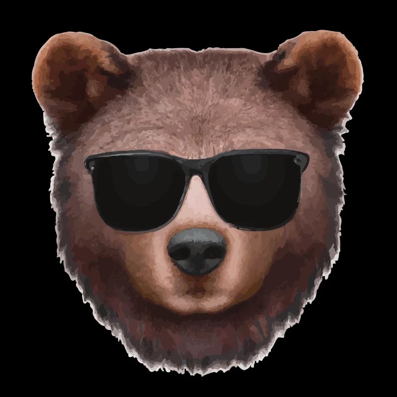 Bear face with sunglasses