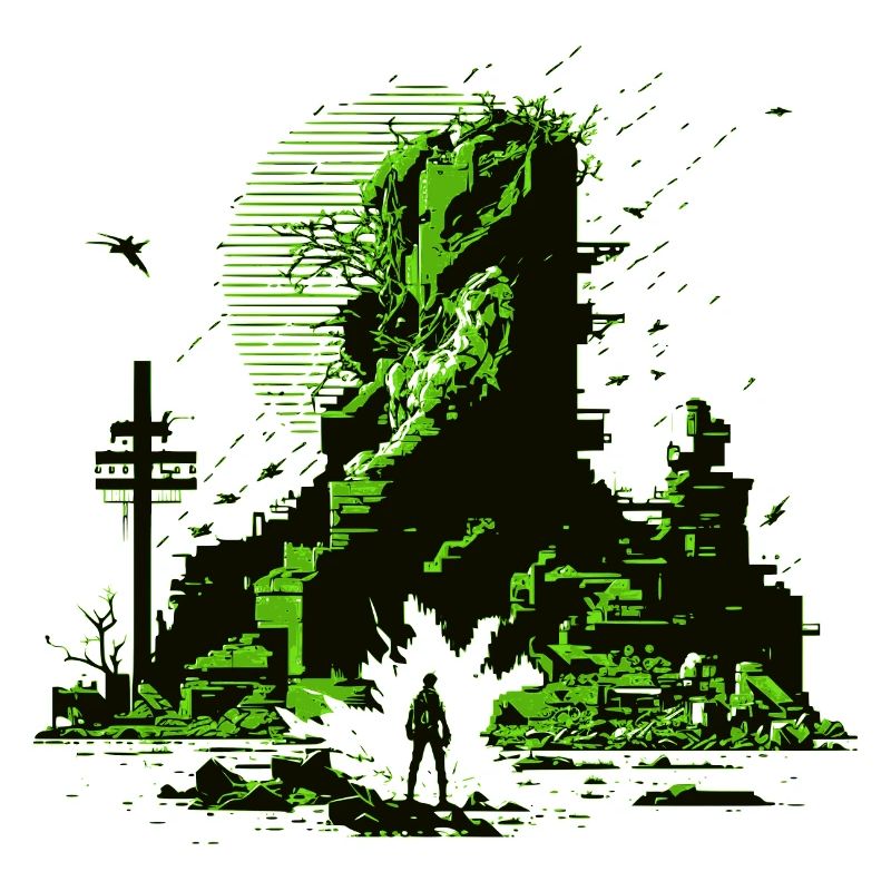 Science Fiction Artwork in 8 Bit Video Game Graphics