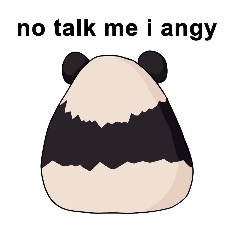 pas de parler moi je mème en colère panda illustration