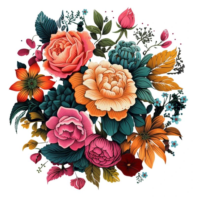 T-Shirts mit psychedelischem Blumenmuster