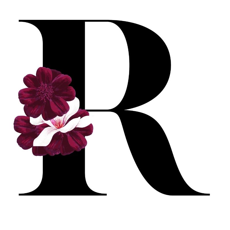 Buchstabe R blühende