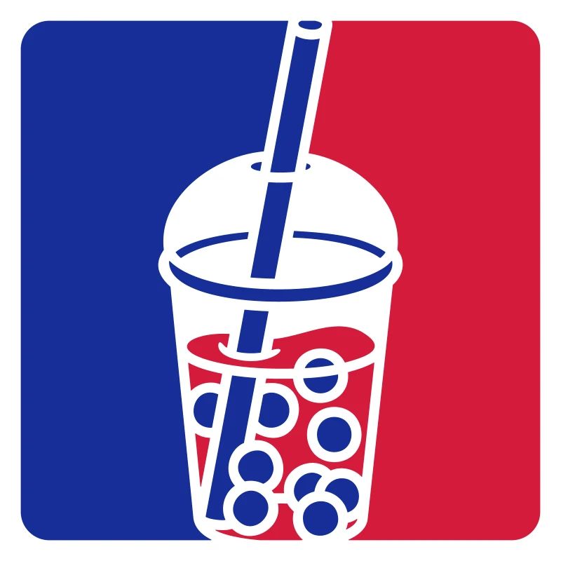 Blau Rot Bubble Tea