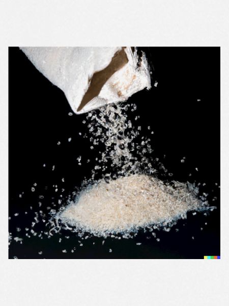 a bag of rice falling