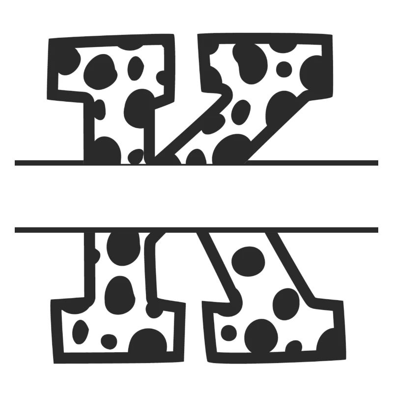 Letter K custom cow pattern