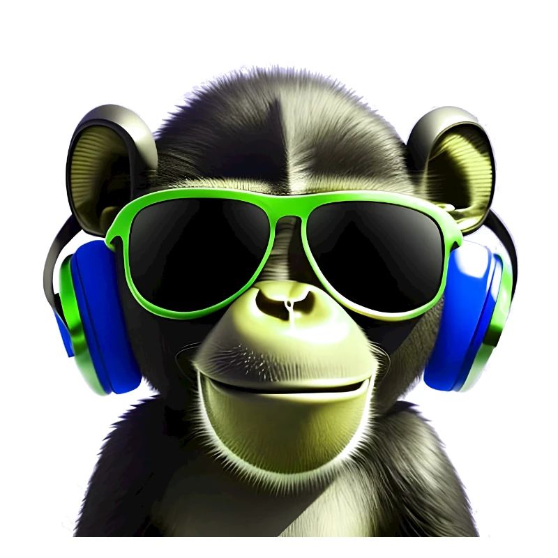 Cooler Affe mit Sonnenbrille