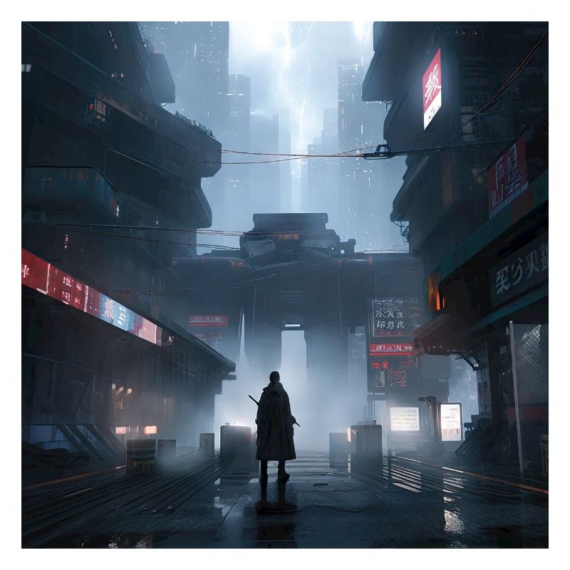 Shadow Ronin: Silhouette de samouraï sous la pluie
