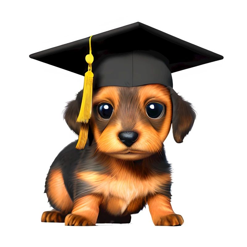 Bachelor School Leaving Certificate Dachshund Dog Study