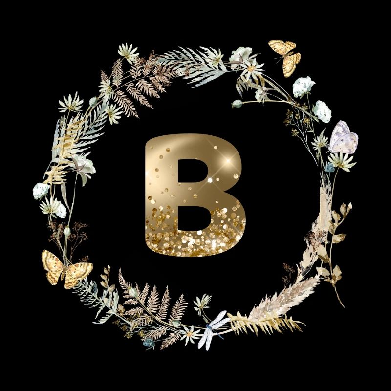 B Monogramm Glitter Boho Kranz