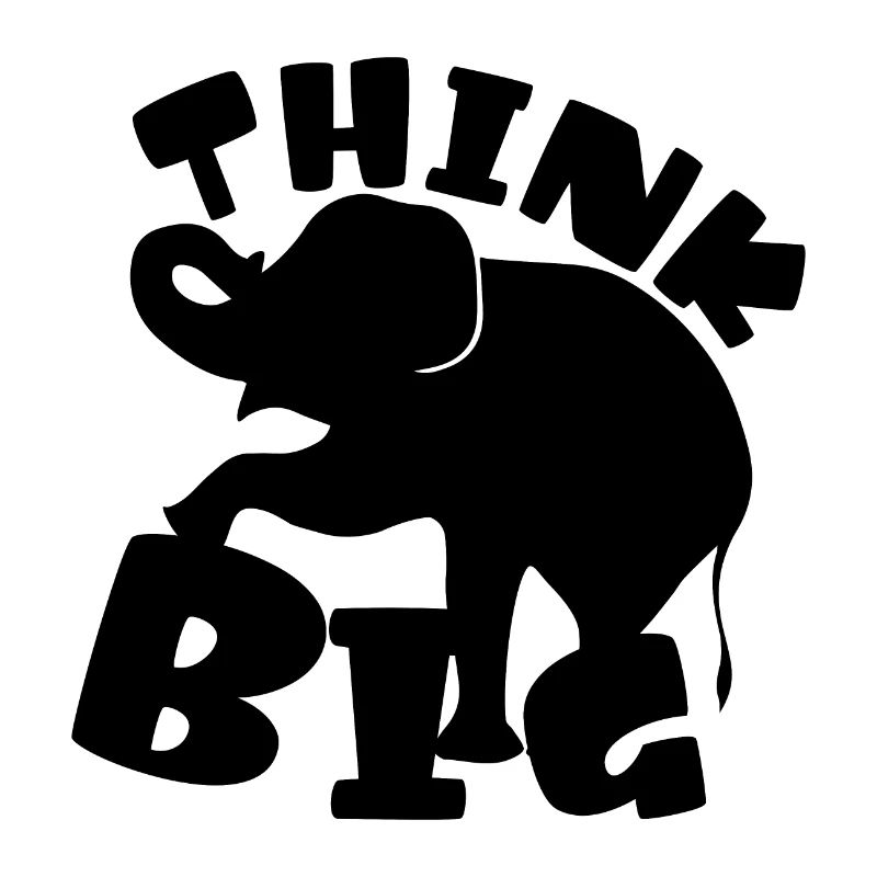 Think Big Elephant idea black Silhouette