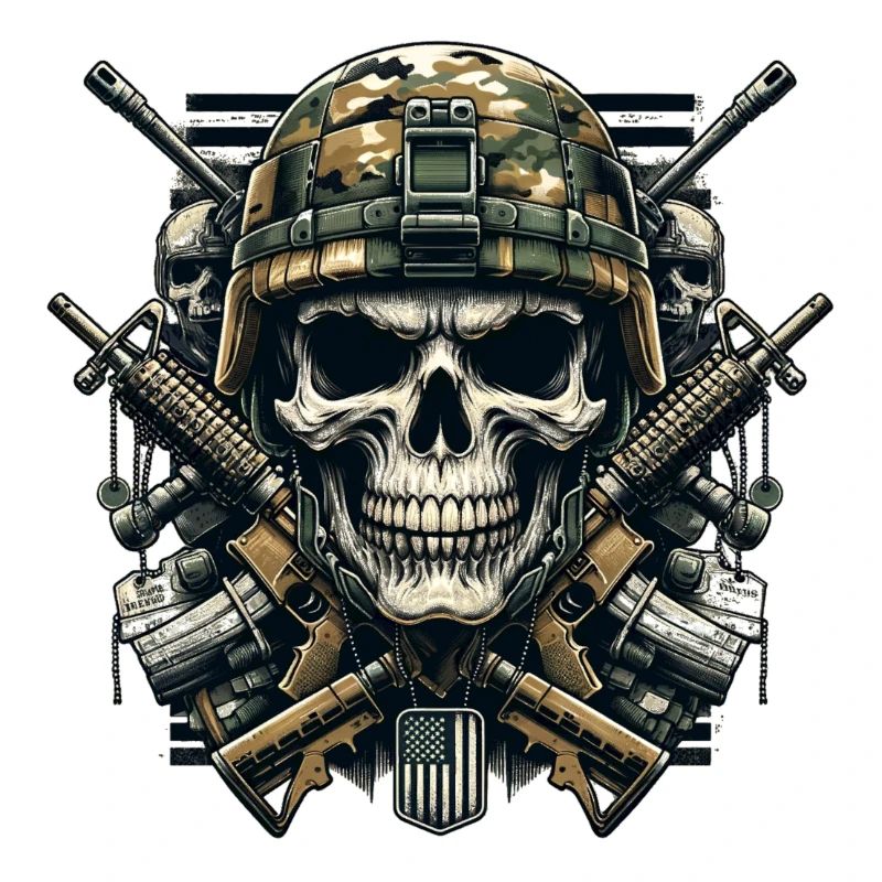 Patriot's Pride: Armed Forces Skull